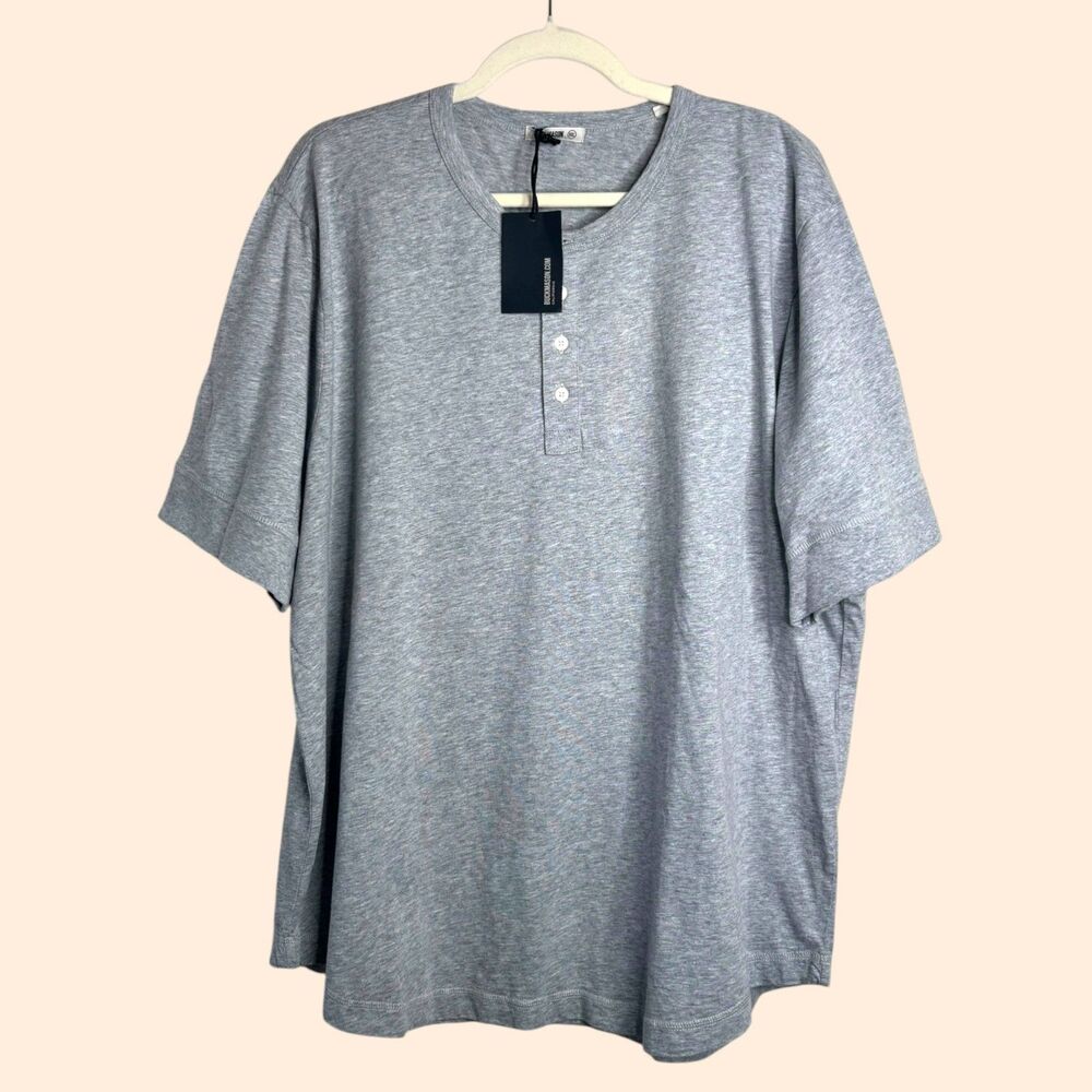 Buck Mason Grey Pima Henley T-Shirt